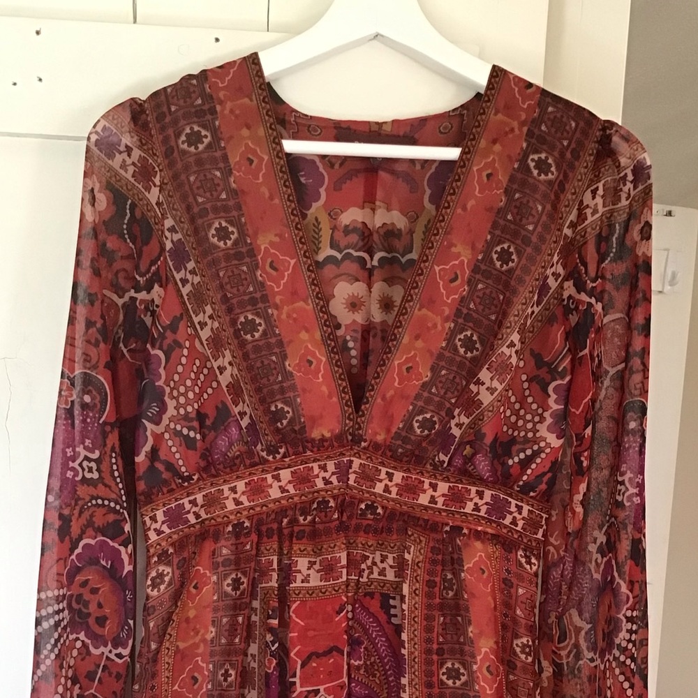 Ranna Gill Anthropologie Red Boho Maxi size 0 - Picture 5 of 6